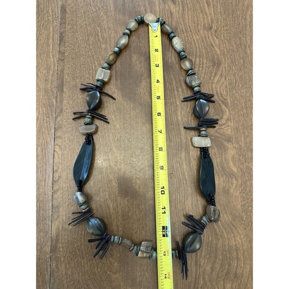 Handmade Choker Necklace Gypsy Bohemian Boho Hippie African Leaf 13 Inch Rope - Picture 8 of 9